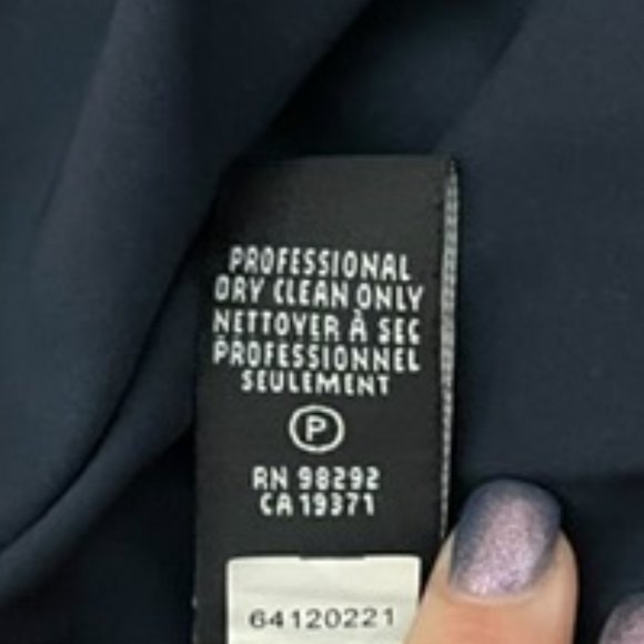 Tibi Size 4 Navy Sleeveless Origami Shoulder Mini Silk Combo Cocktail Dress - Picture 7 of 7